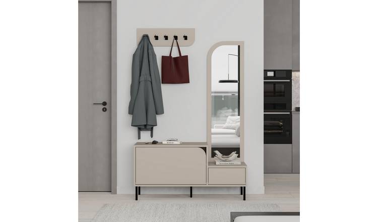 Decortie Mila Particleboard Hall Tree Coat Stand - Sand