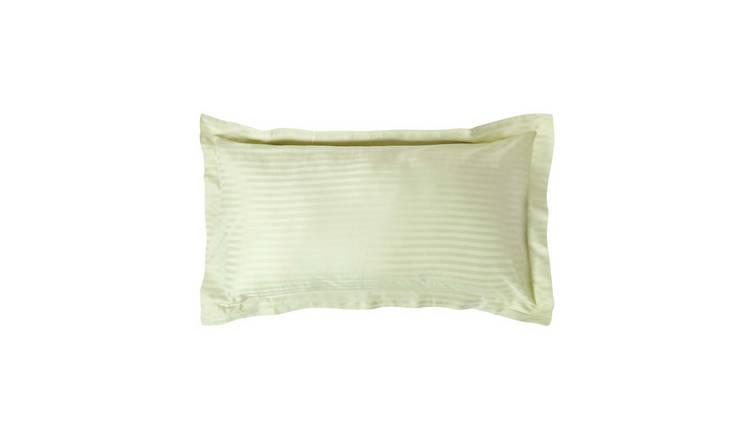 Homescapes Egyptian Cotton Satin Stripe King Size Oxford Pillowcase - Sage Green