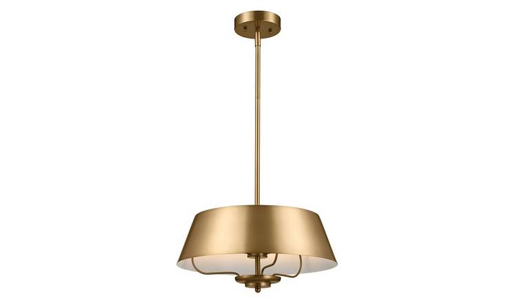 Elstead Luella 3 Arm Pendant Light - Brushed Natural Brass