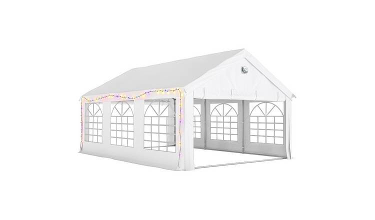 Outsunny Polyethylene 4 Removable Sidewalls Gazebo - White
