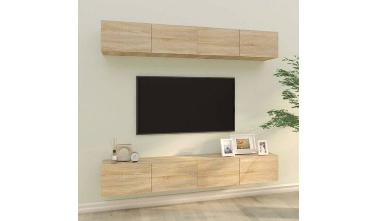 Walplus 4 Piece 2 Compartments TV Cabinet - Sonoma oak - 100 x 30 x 30 cm