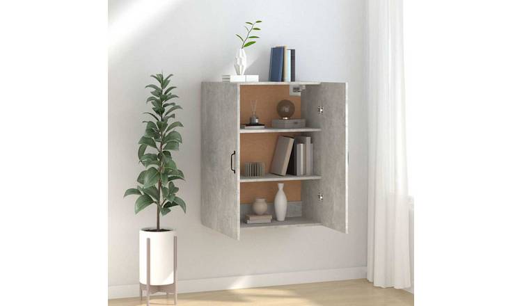 Walplus Engineered Wood Wall Mounted Cabinet - Granite Grey - 69.5 x 34 x 90 cm