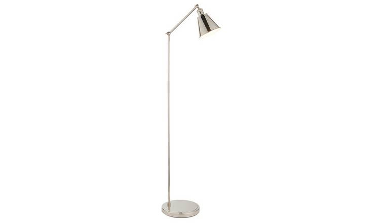 Loops Direct Steel Floor Lamp - Bright Nickel