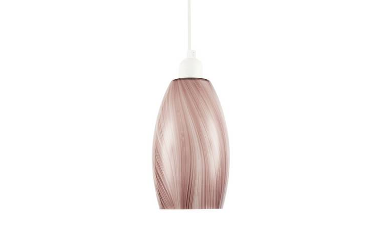 Happy Homewares Brown Marble Effect Glass Cylindrical Pendant Shade - 12cm