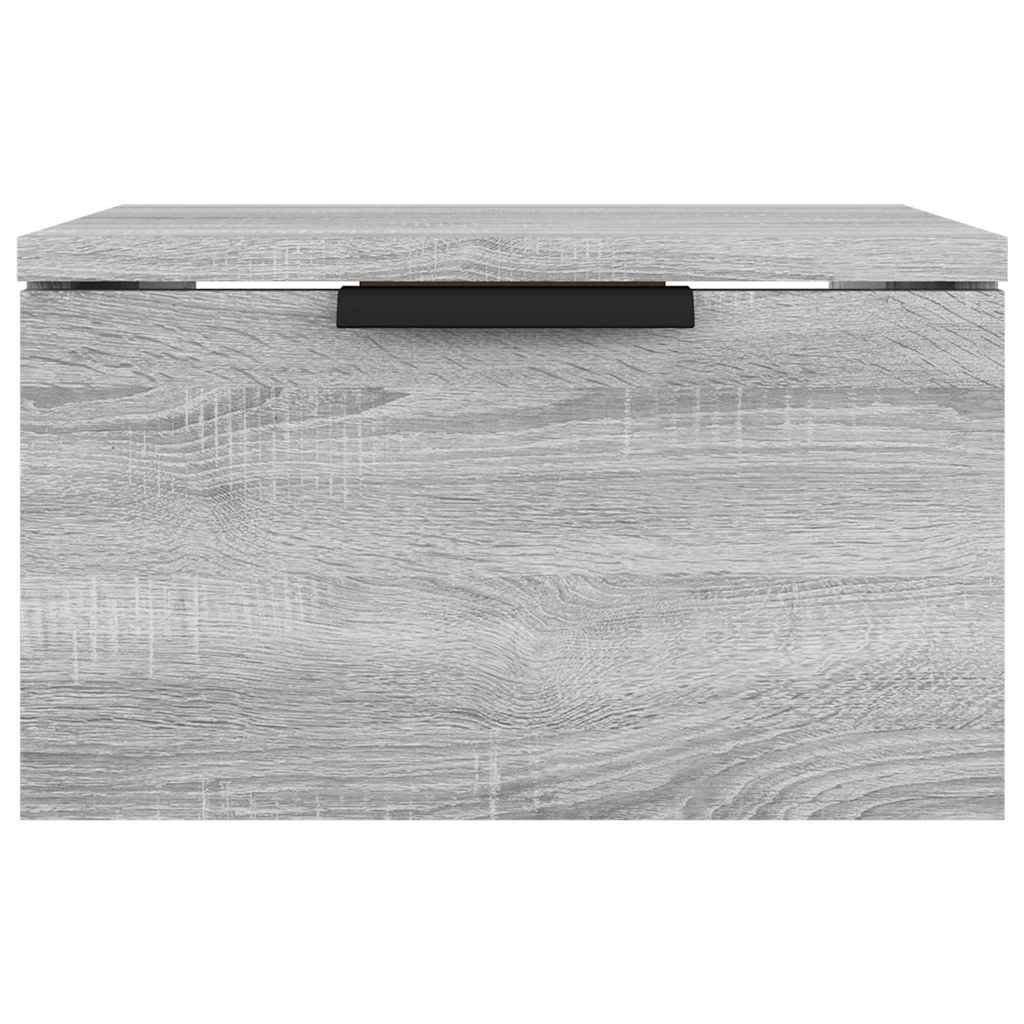 Walplus Wall Mounted Bedside Cabinet - Grey and Oak - 34 x 30 x 20 cm - Image 4