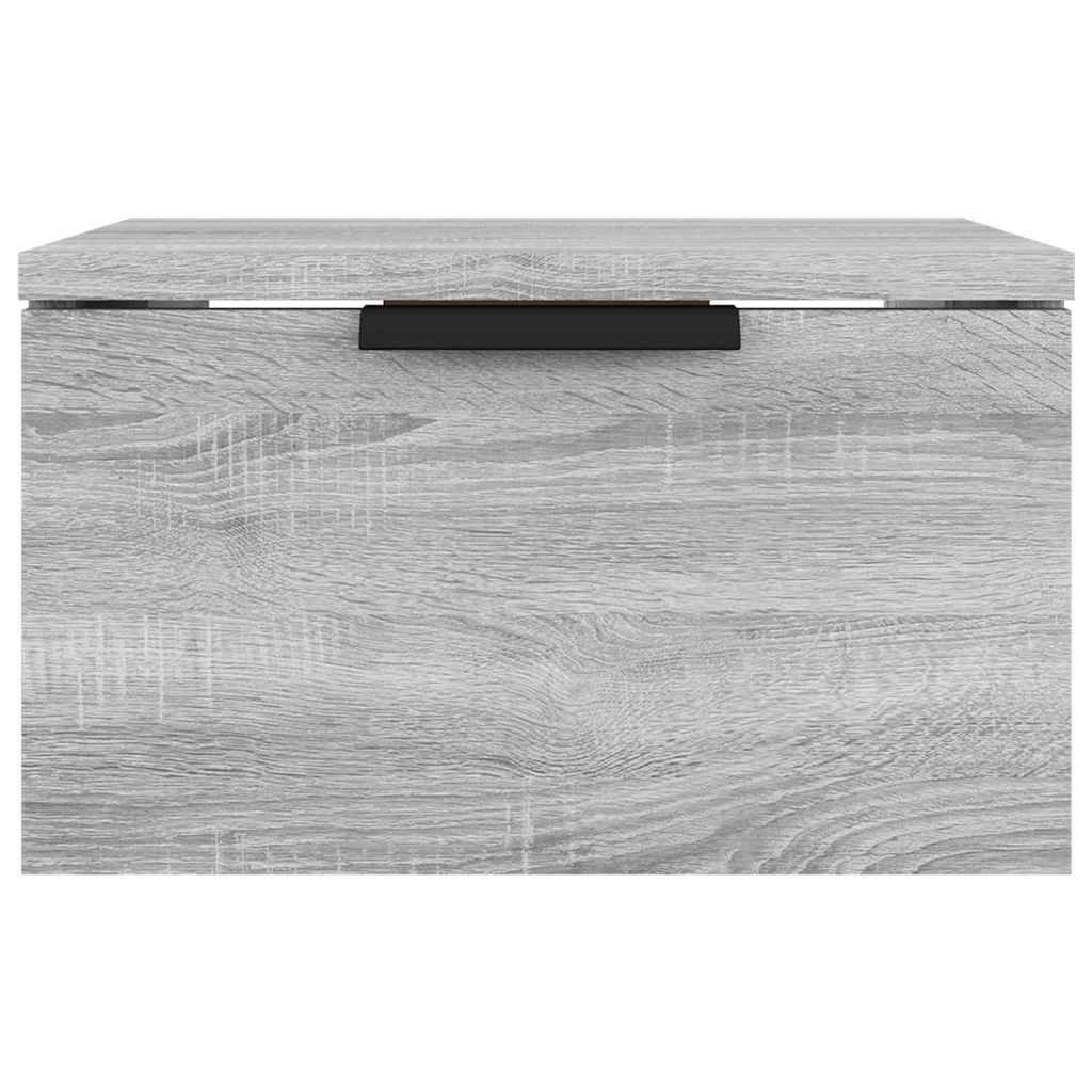 Walplus Wall Mounted Bedside Cabinet - Grey and Oak - 34 x 30 x 20 cm - Image 4
