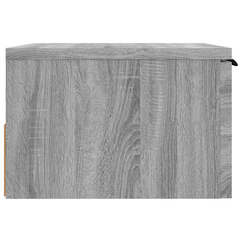 Walplus Wall Mounted Bedside Cabinet - Grey and Oak - 34 x 30 x 20 cm - Image 6