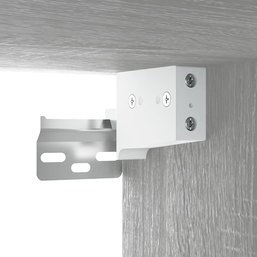 Walplus Wall Mounted Bedside Cabinet - Grey and Oak - 34 x 30 x 20 cm - Image 7