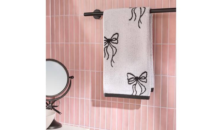 OHS Bows Pure Cotton Hand Towel - 50 x 80cm - Mono