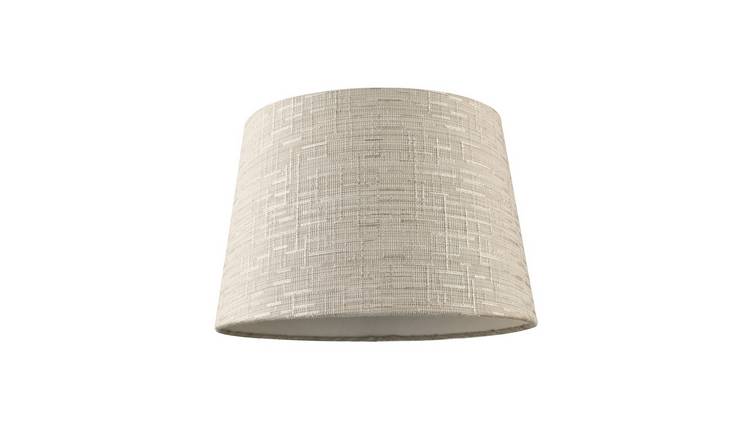 Happy Homewares Silver Grey Jacquard Cotton Drum Lampshade - 30cm
