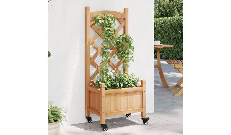 Walplus Firwood Garden Planter - Brown - 40 x 30 x 97.5 cm