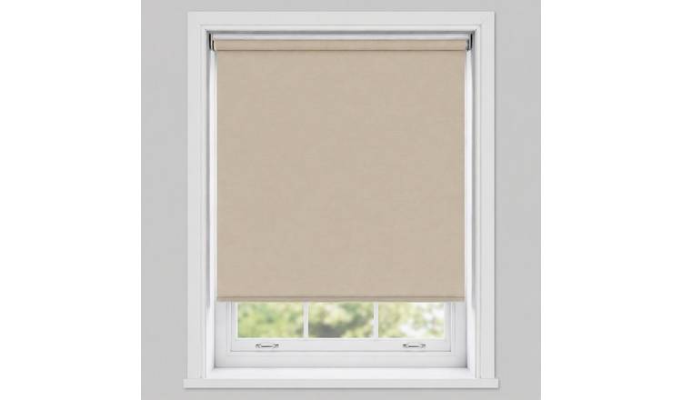 New Edge Blinds Taupe No Drill Blackout Roller Blind - 135cm x 165cm