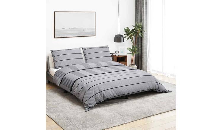 Walplus Lining Cotton Duvet Cover Set - Grey - 220 x 240 cm