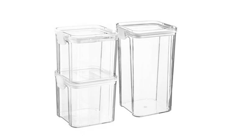Argon Tableware 3 Piece Food Storage Containers Set - 2 Sizes - White