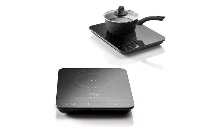 Quest Single Digital Induction Hob With  10 Temperature Settings - Black