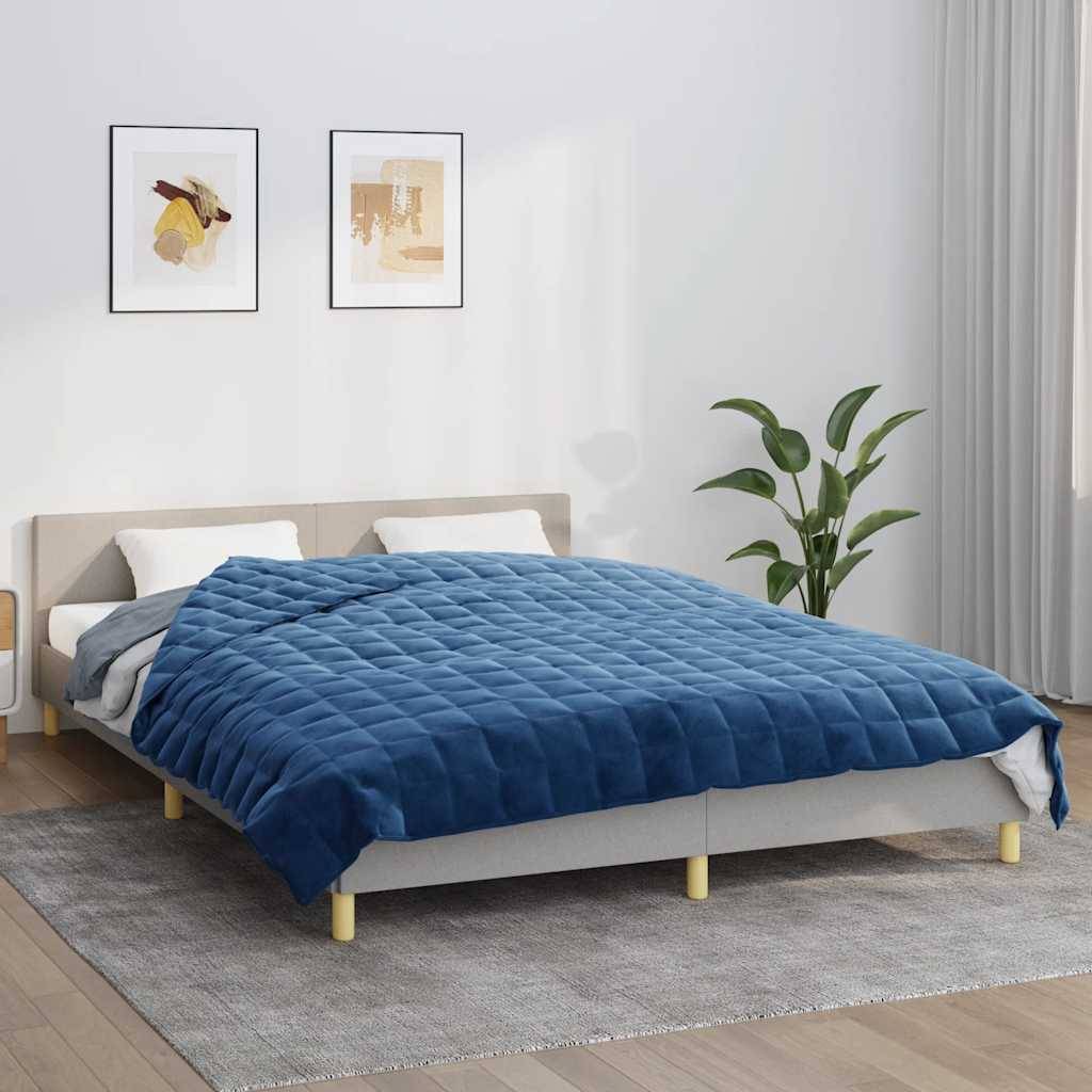Walplus 13 kg Polyester Weighted Blanket - Blue - 200 x 225 cm - Image 1