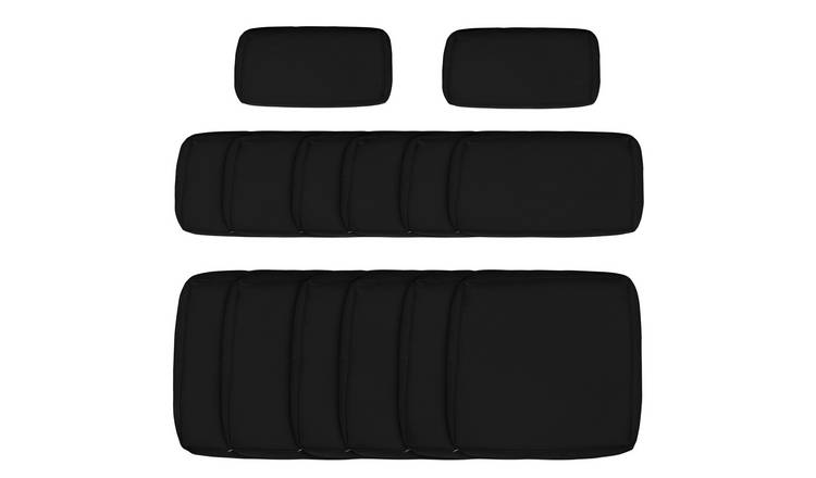 Outsunny Replacement Cushion Covers for Garden Sofa Set - Black