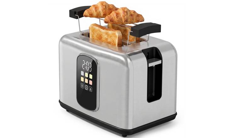 HOMCOM 2 Slice Stainless Steel Smart Toaster with Touch Screen and LED Countdown