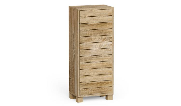Vonhaus Chester Wood Effect Bathroom Storage Cabinet - Brown