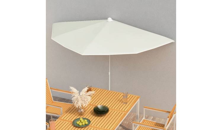 Walplus Polyester Garden Parasol - Sand - 180 x 90 x 195 cm