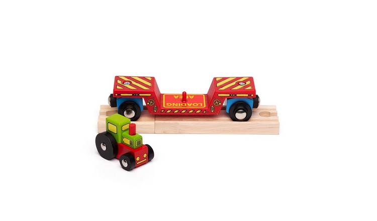 Bigjigs Rail Tractor Low Loader - 3 Years +