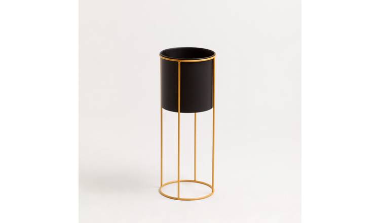 Orsina Trosa Large Floor Standing Planter - Black and Gold