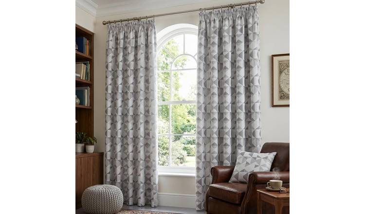 Luxury Living Nordic Lined Pencil Pleat Curtains 229cm x 274cm - Grey
