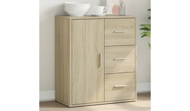 Walplus Engineered Wood Buffet Sideboard - Sonoma Oak - 60 x 31 x 70 cm