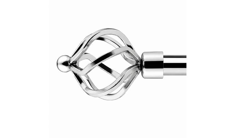 New Edge Blinds 16-19mm Chrome Cage Eyelet Curtain Pole - 120cm - 210cm