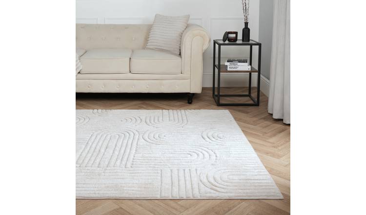 OHS Tufted Arches Soft Non‑Slip Floor Rug 160 x 230cm – Stone
