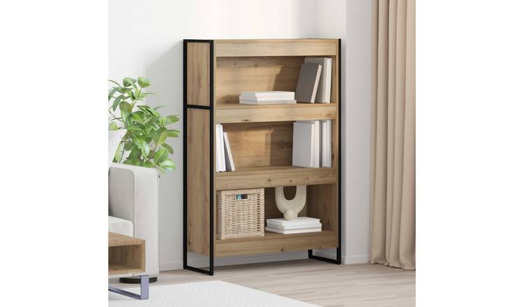Walplus Engineered Wood Book Cabinet - Oak - 80 x 30 x 121 cm