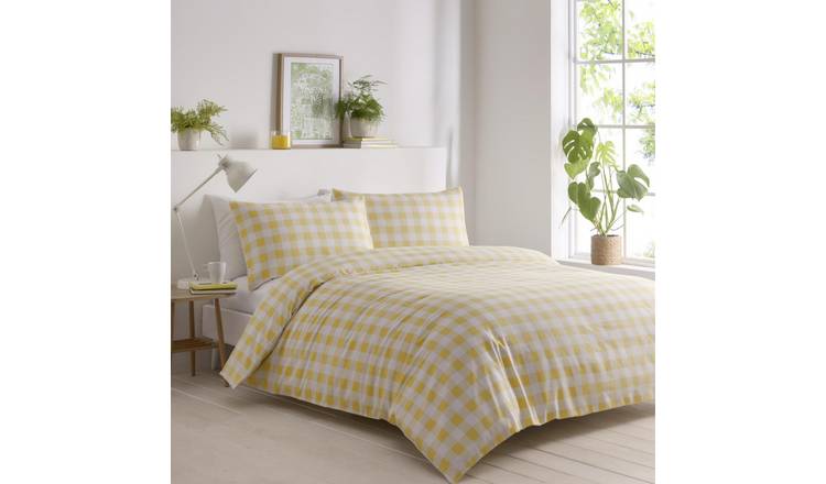 Portfolio Home Gingham Yellow Duvet Cover Set - King