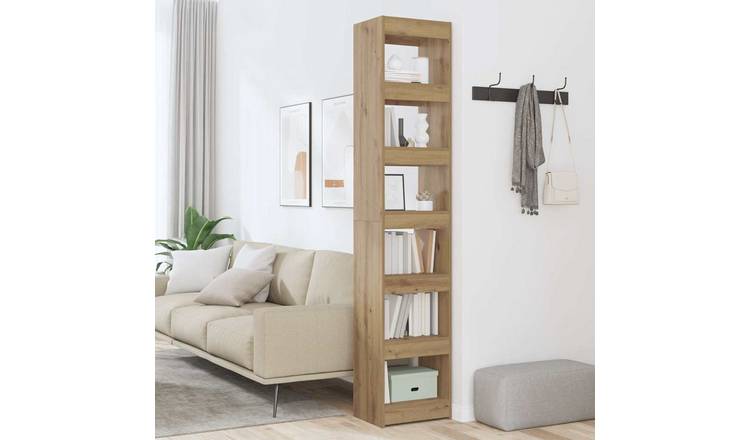 Walplus Engineered Wood Book Cabinet - Oak - 40 x 30 x 198 cm