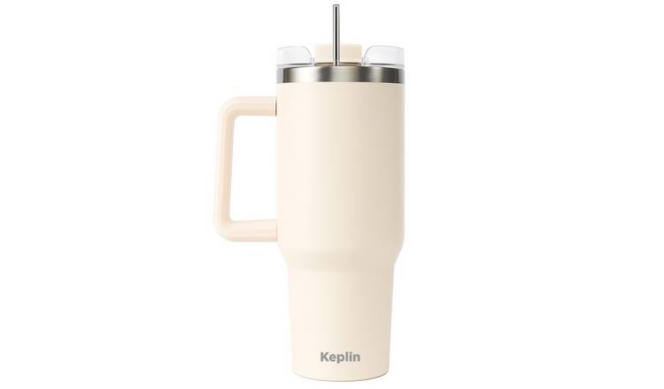 Keplin Insulated Stainless Steel Tumbler With Handle - 40oz - Cream White