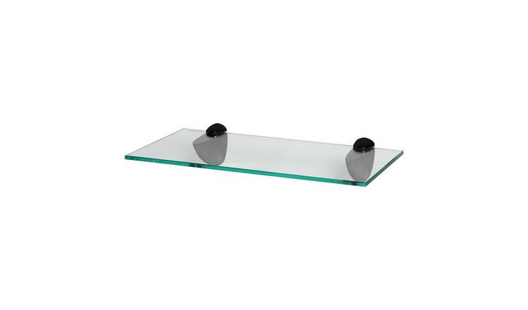 Harbour Housewares Floating Glass Bathroom Shelf - Clear