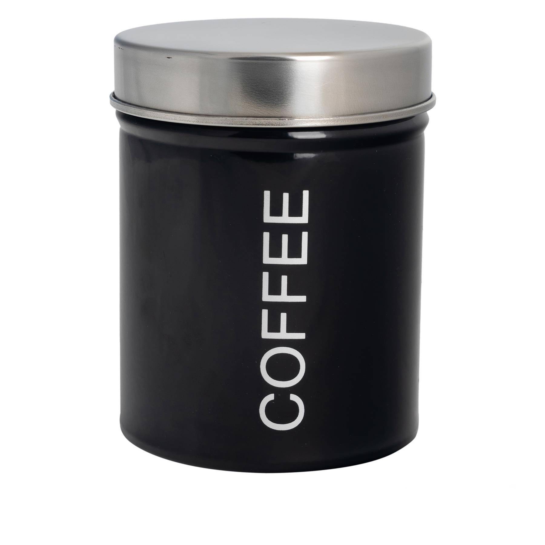 Harbour Housewares Round Metal Kitchen Coffee Canister - Black - Image 1