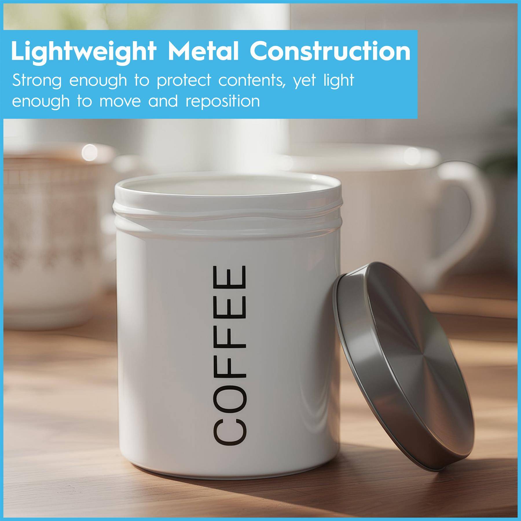 Harbour Housewares Round Metal Kitchen Coffee Canister - Black - Image 3
