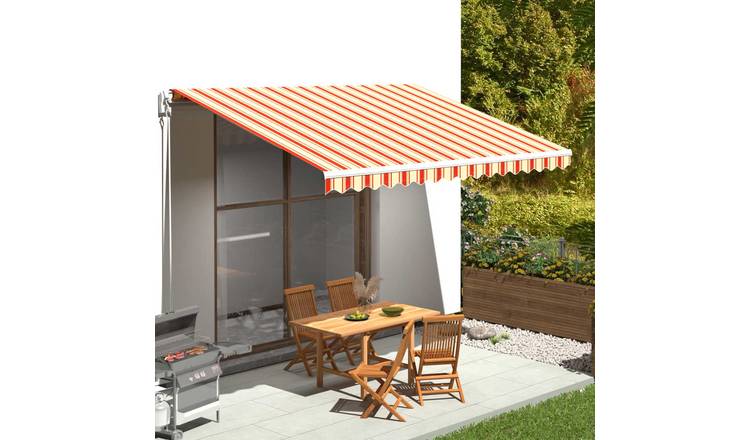 Walplus Polyester Awning Replacement Fabric - Yellow and Orange - 450 x 300 cm