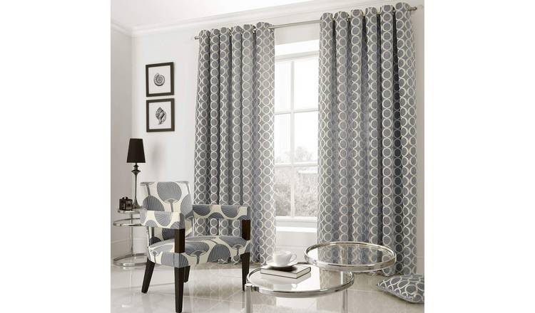 Alan Symonds Oh Eyelet Curtains - Silver - 168 x 137cm