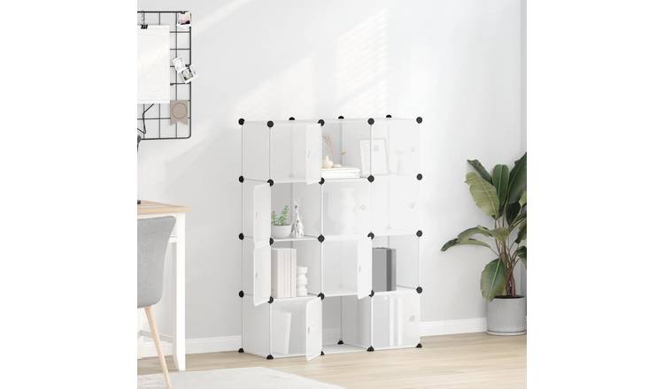 Walplus 12-Cube Storage Cube Organiser - Transparent - 94 x 31.5 x 123.5 cm