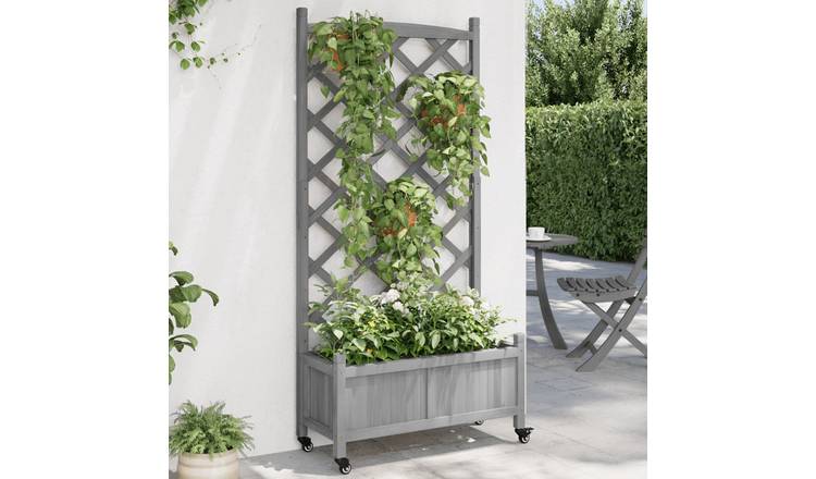 Walplus Firwood Garden Planter - Grey - 75 x 35 x 157.5 cm