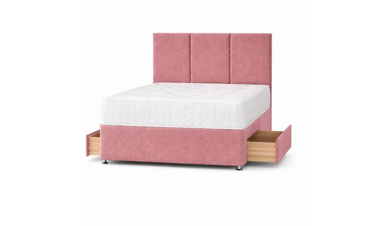 Comfy Deluxe 6ft Super King    2  Drawer  Plush Velvet Divan Bed Set -  Pink