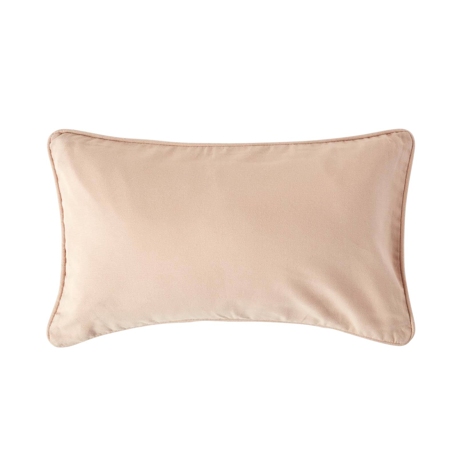 Homescapes Beige Cotton Plain Rectangular Cushion Cover - 30 x 50 cm - Image 1