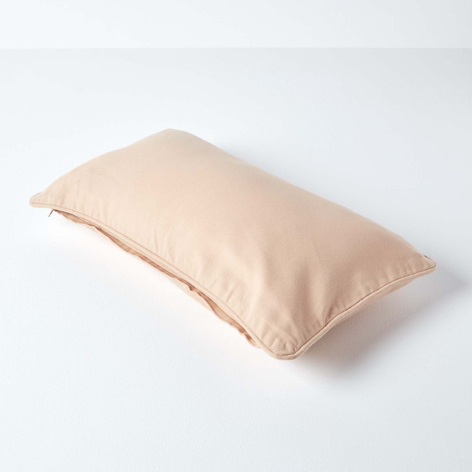 Homescapes Beige Cotton Plain Rectangular Cushion Cover - 30 x 50 cm - Image 3