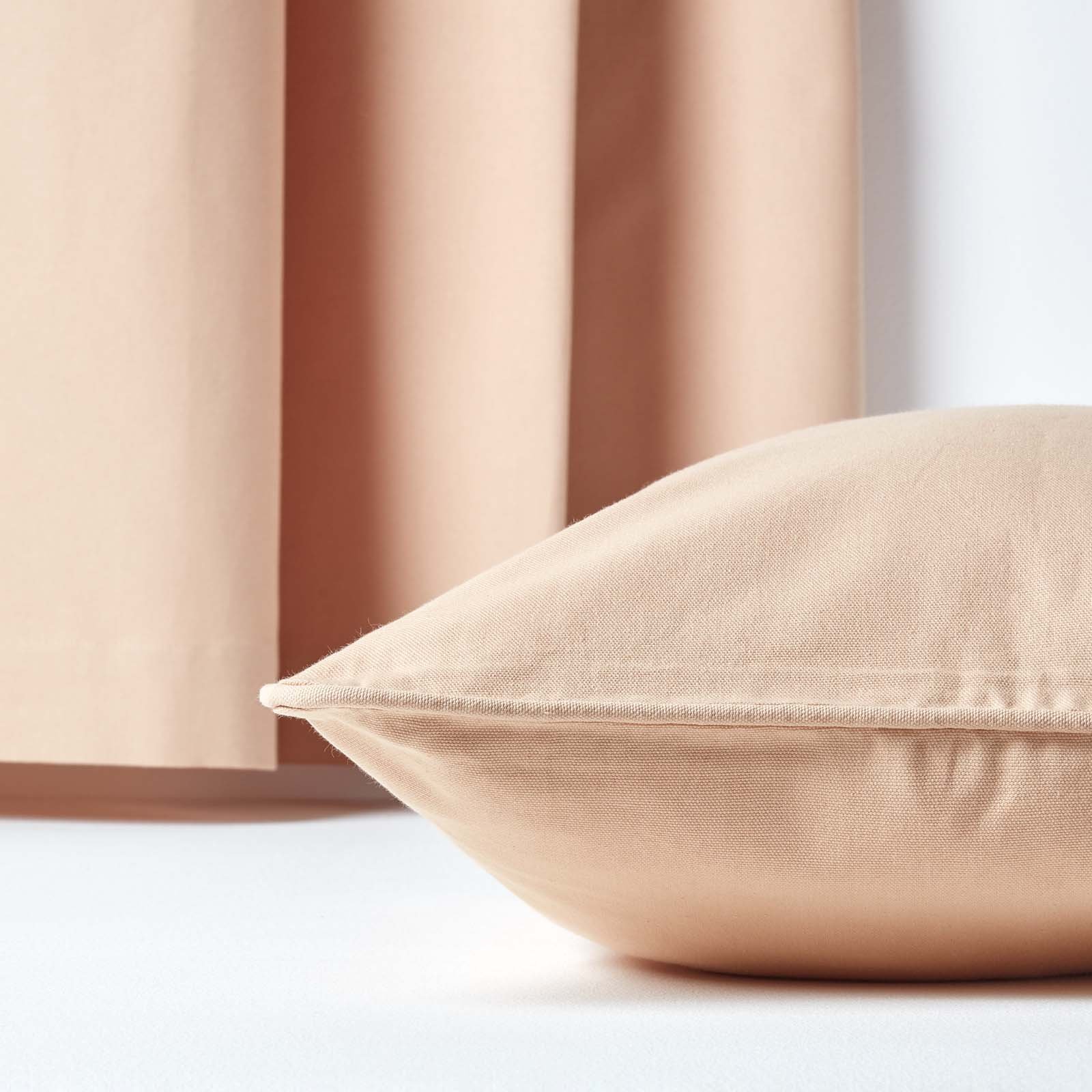 Homescapes Beige Cotton Plain Rectangular Cushion Cover - 30 x 50 cm - Image 5