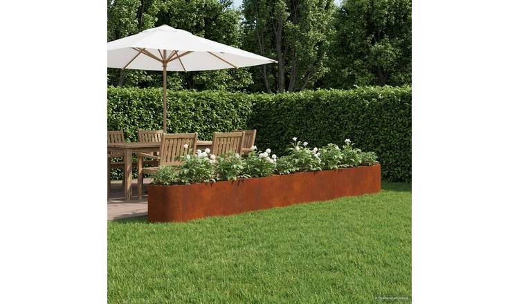 Walplus Steel Raised Garden Bed - Weathering Steel - 380 x 40 x 40 cm