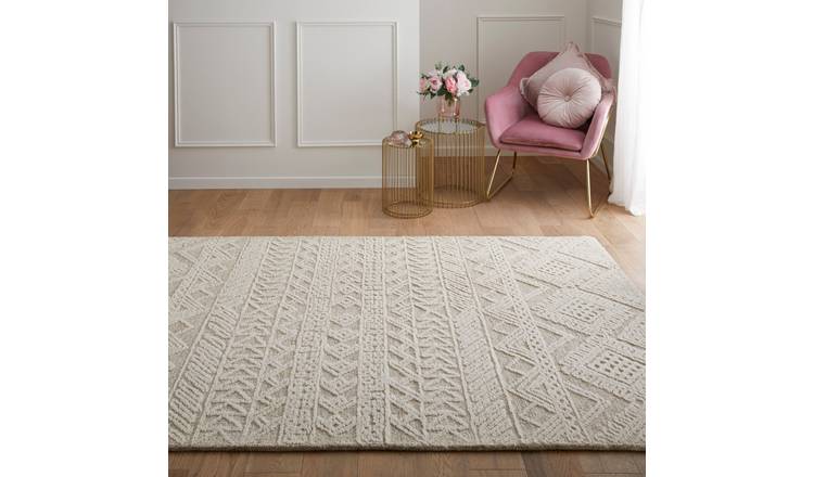 Mega Flooring Beige Modern Geometric Rug - 120 x 170cm