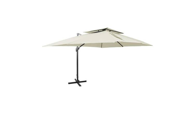 Walplus Cantilever Parasol - Sand - 400 x 300 x 274 cm