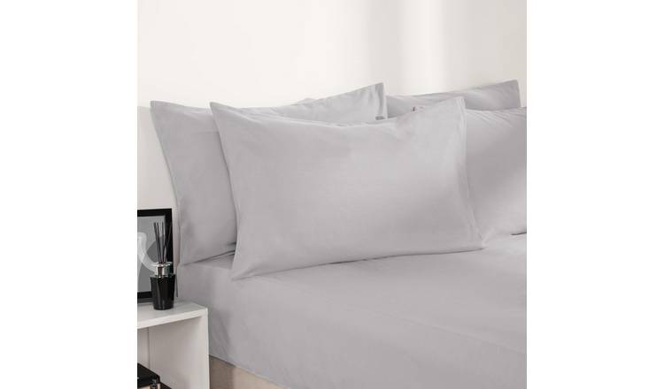 OHS Plain Microfibre Deep Fitted Bed Sheet Silver - Single