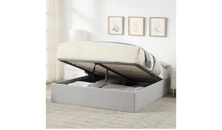 Home Treats Double Platform Ottoman Bed With Mattress  - Grey